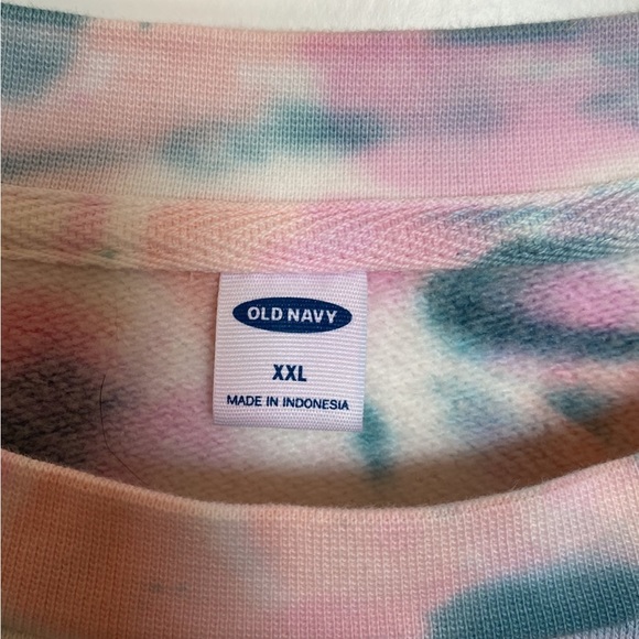 NWT Old Navy Cropped Tie Dye Sweatshirt Size XXL Cotton Candy Colors - Picture 4 of 10